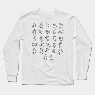 ASL Alphabet Long Sleeve T-Shirt